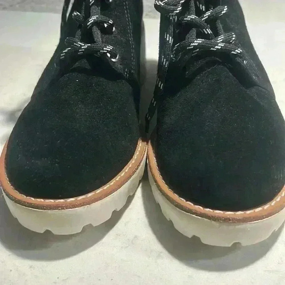 NWOB COPPER KEY LEATHER SUEDE CHUNKY WEDGE ANKLE BOOTS SIZE 10 - Picture 5 of 6